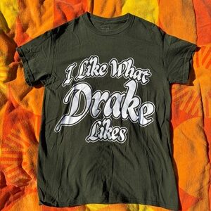 Drake 'It's All A Blur' Tour Merch Green T-Shirt Small “I Like What Drake Likes”